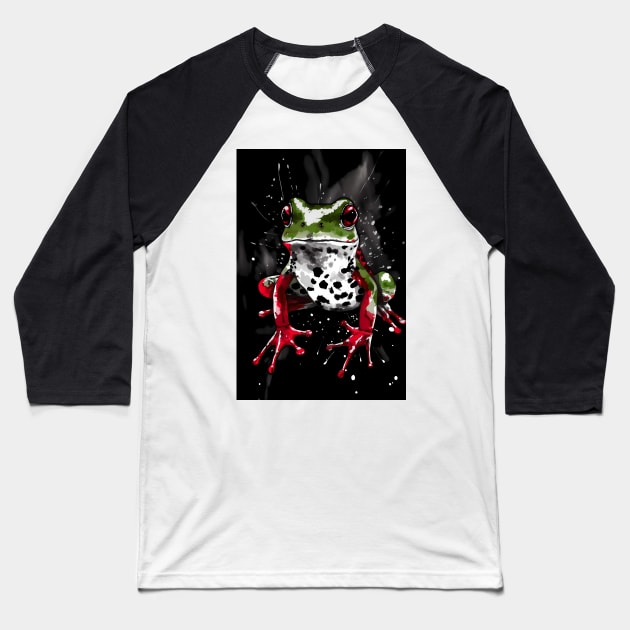 Australian Green Frog Painting Baseball T-Shirt by TortillaChief